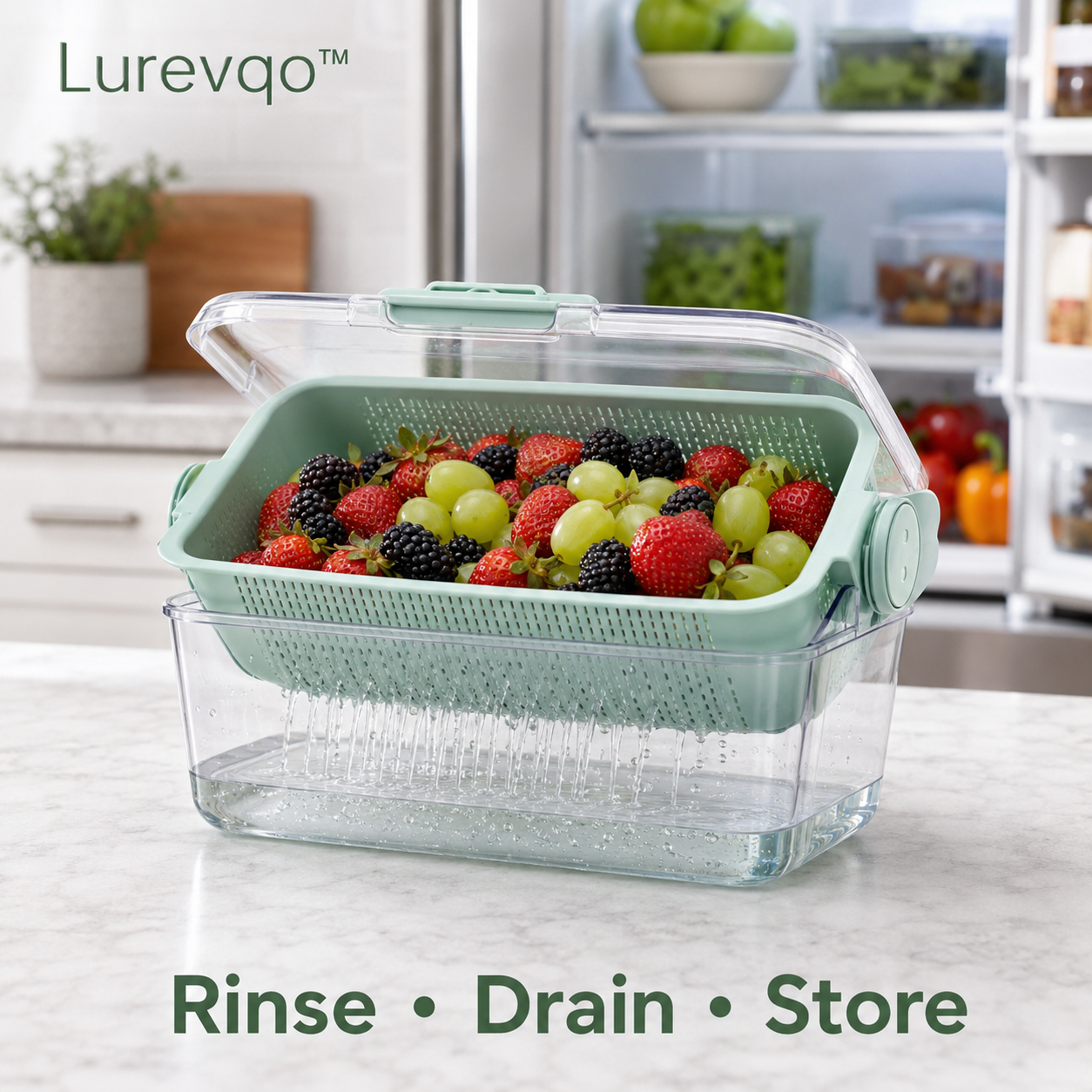 Lurevqo™ FlipDrain Produce Keeper