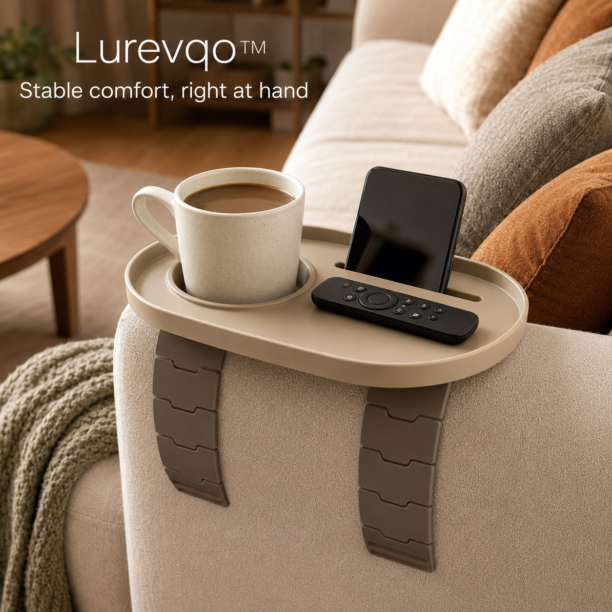 Lurevqo™ FlexNest Adjustable Sofa Arm Tray